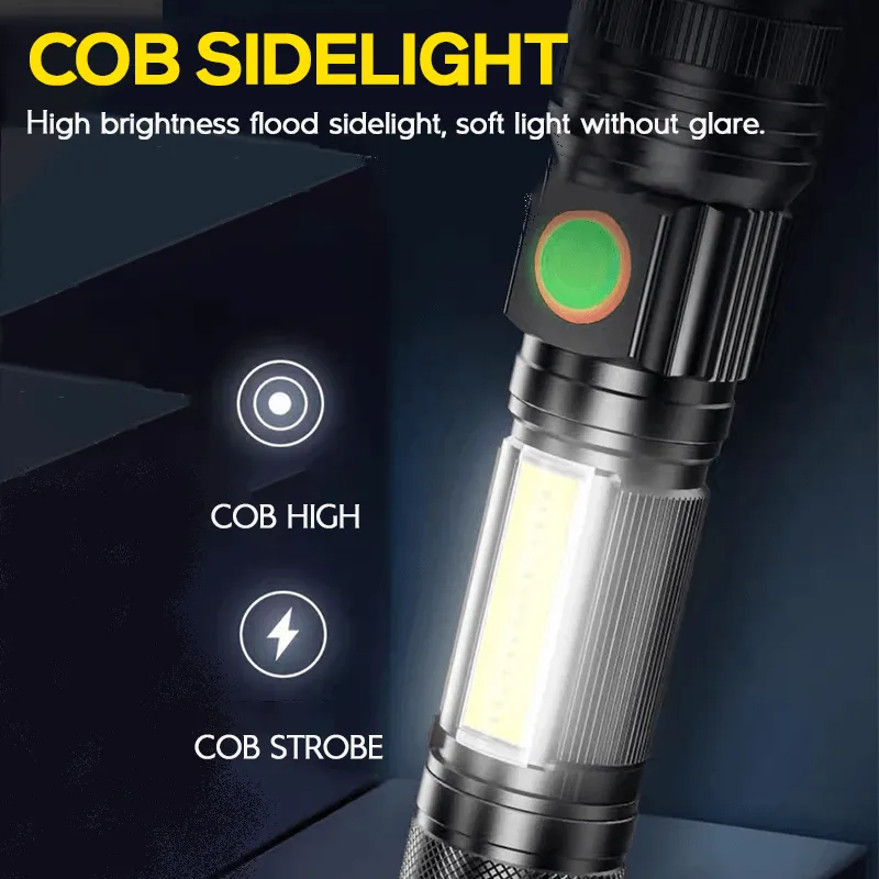 2000 Lumens Emergency LED Small Flashlights Zoomable