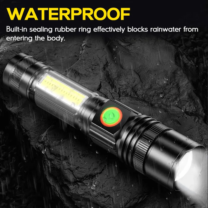 2000 Lumens Emergency LED Small Flashlights Zoomable