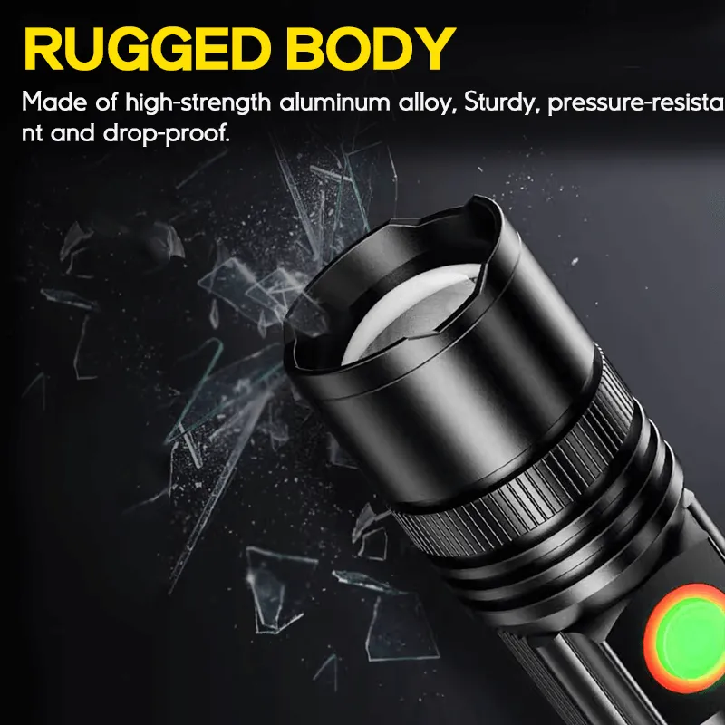 2000 Lumens Emergency LED Small Flashlights Zoomable