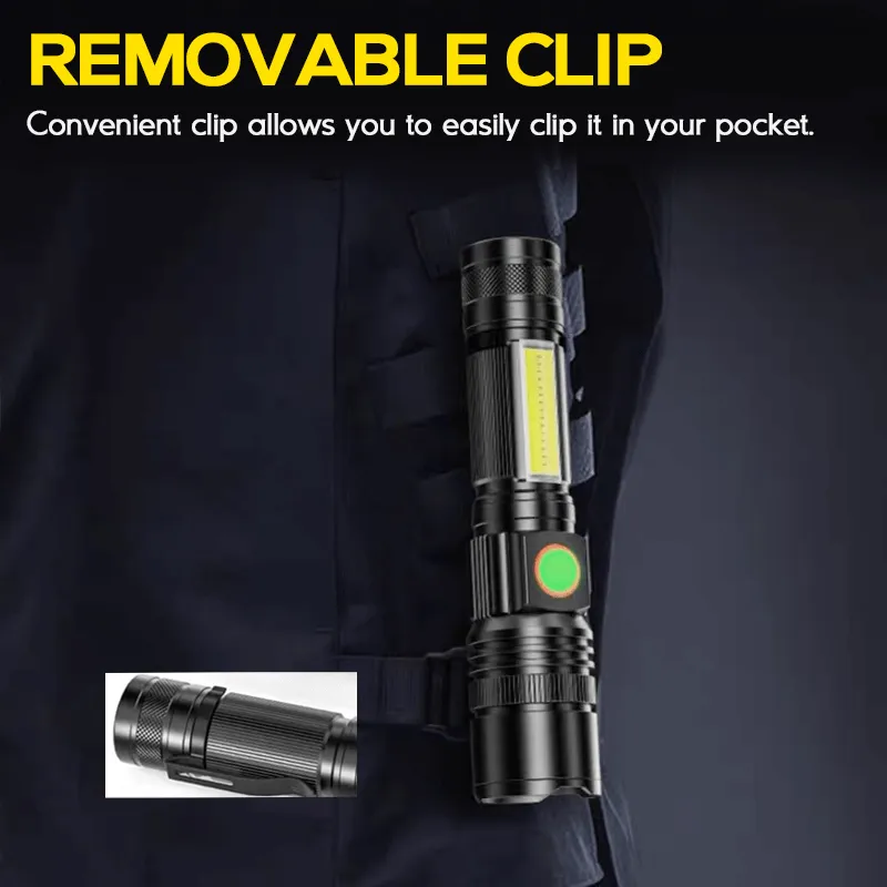 2000 Lumens Emergency LED Small Flashlights Zoomable