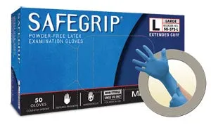 Ansell Microflex Safegrip Powder-Free Extended Cuff Latex Exam Gloves Glove Exam Latex Safegrippf Xl 50/Bx 10 Bx/Cs