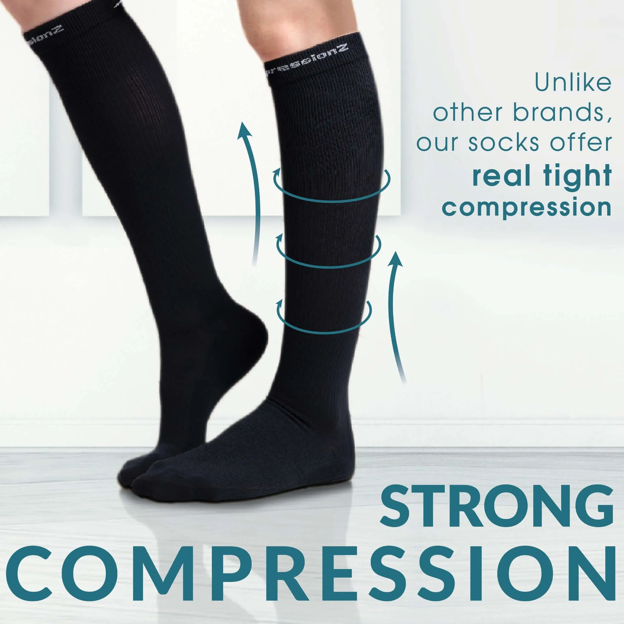 Compression Socks (30-40 mmHg) - Argyle Black 2 Pack