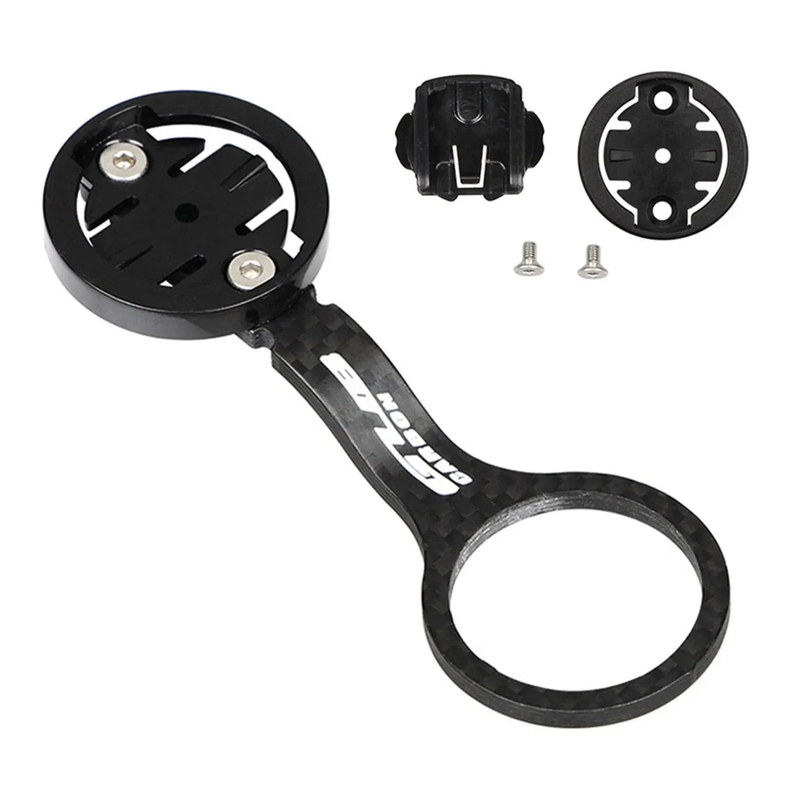 Cycling Bike Computer Mount Holder Out Front Carbon Fiber Speedometer Holder for Garmin/Bryton/Cateye with Flashlight Holder