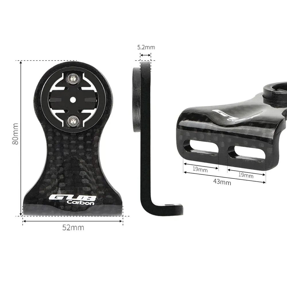 Cycling Bike Computer Mount Holder Out Front Carbon Fiber Speedometer Holder for Garmin/Bryton/Cateye with Flashlight Holder