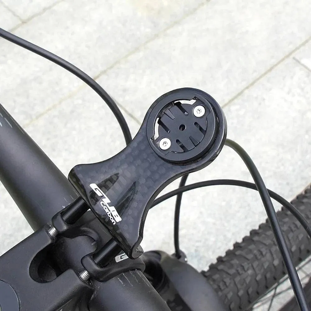 Cycling Bike Computer Mount Holder Out Front Carbon Fiber Speedometer Holder for Garmin/Bryton/Cateye with Flashlight Holder
