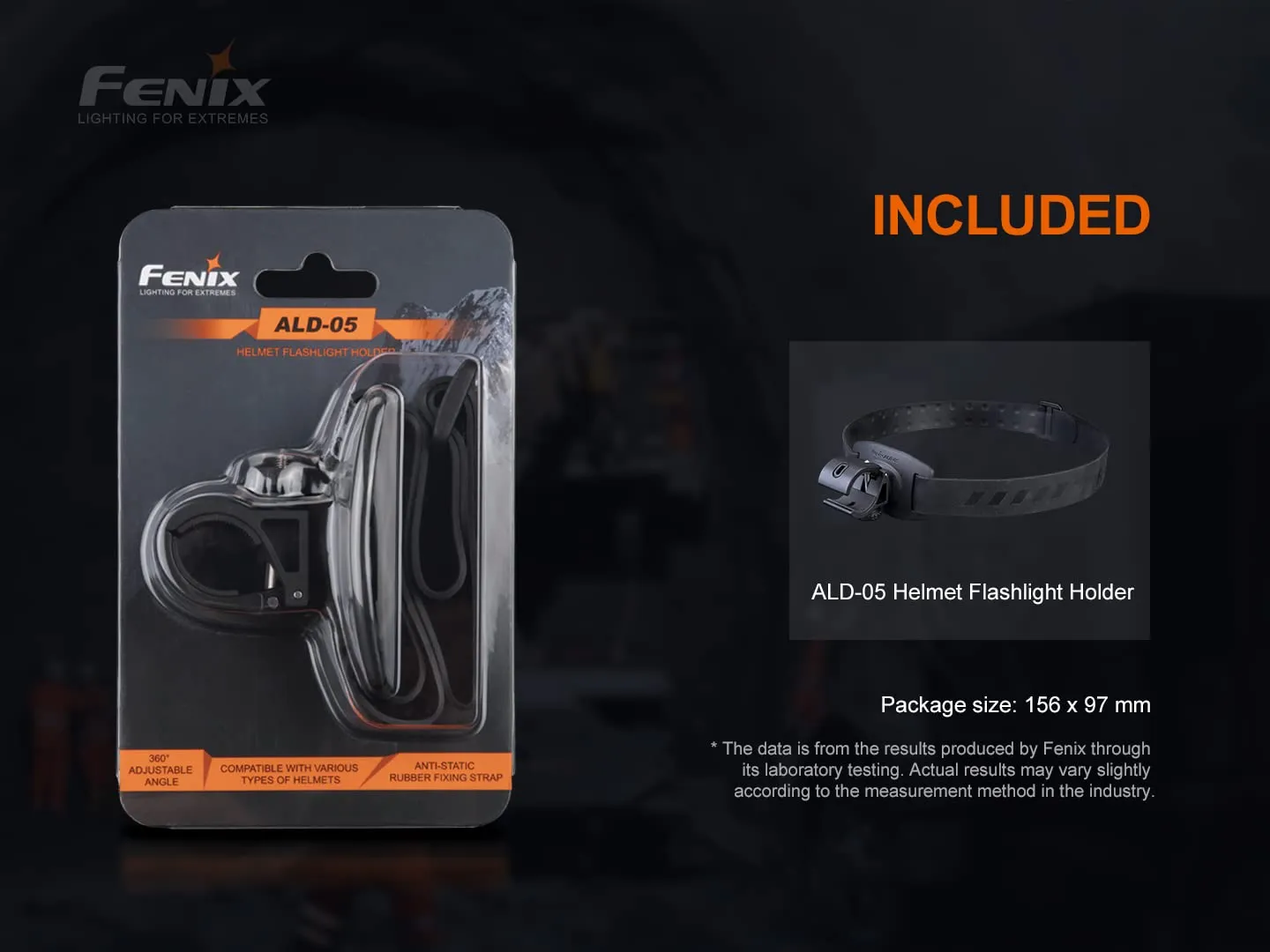Fenix ALD-05 Universal Helmet Flashlight Holder Bundle with EdisonBright Accessory case