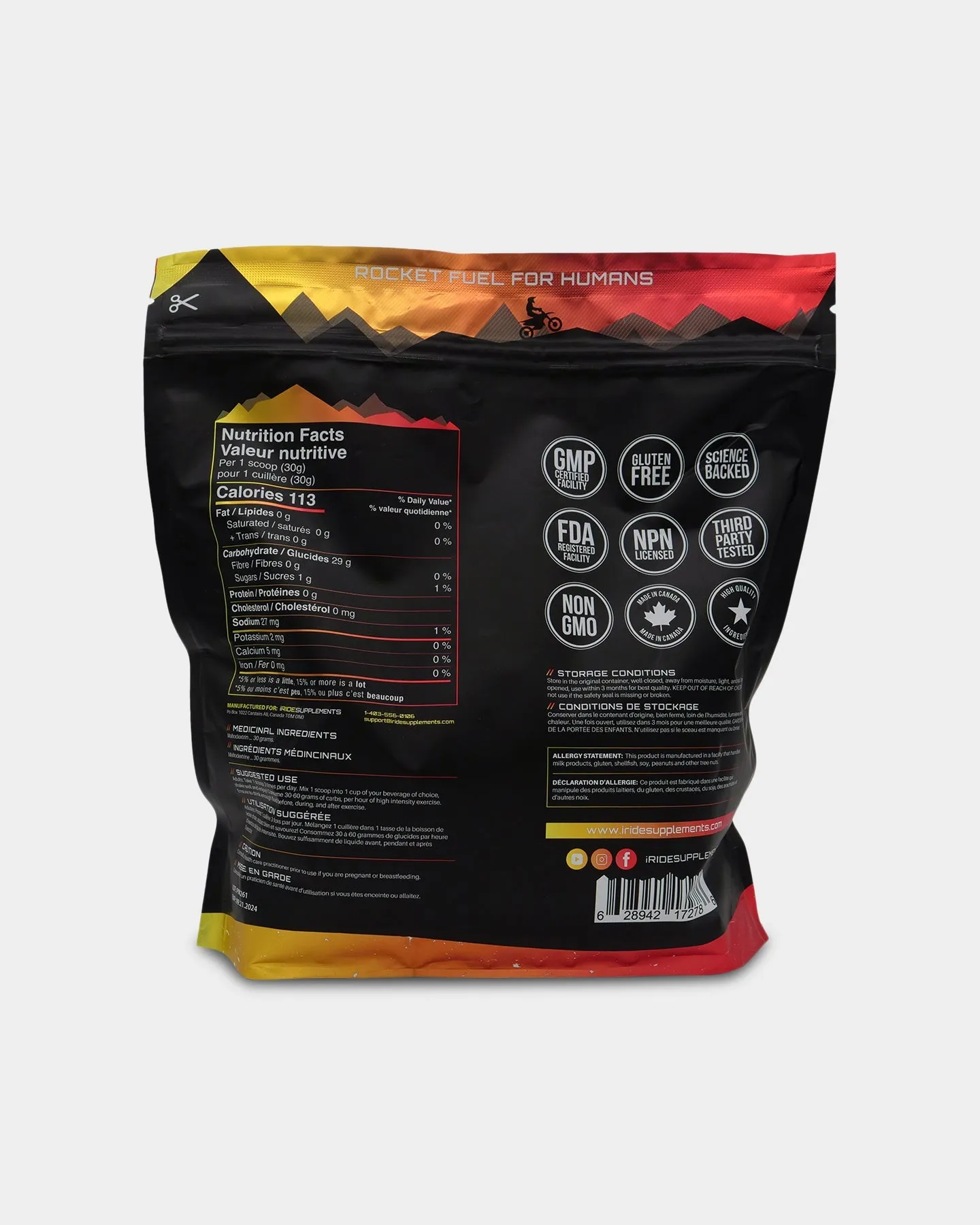 iRide Supplements Carbohydrate Fuel Booster