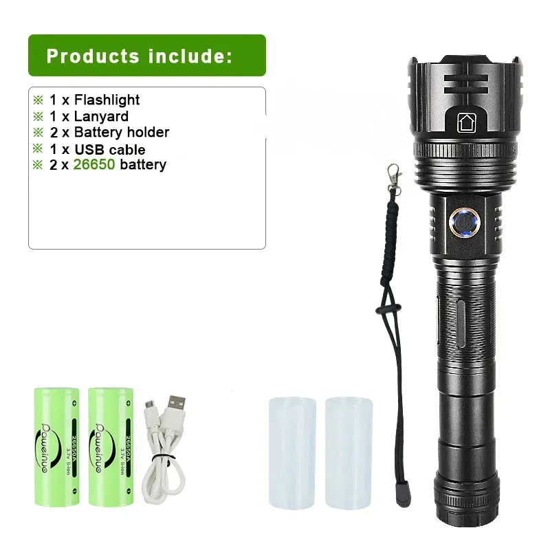 Light 1500m High Power Led Flashlights  Rechargeable Flashlight With Usb Charging Ultra Powerful Torch Work Tactical Light