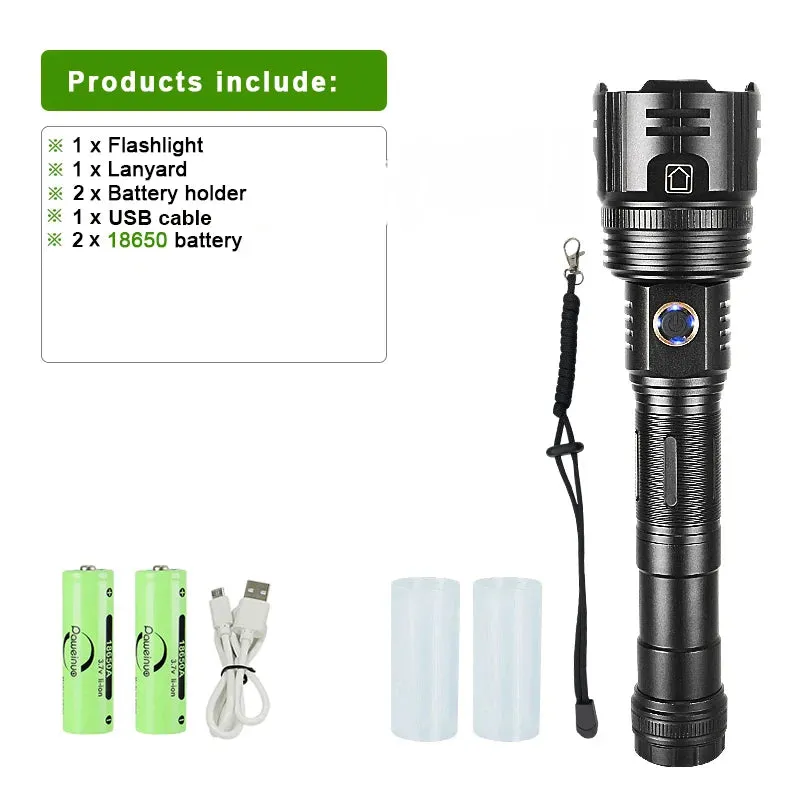 Light 1500m High Power Led Flashlights  Rechargeable Flashlight With Usb Charging Ultra Powerful Torch Work Tactical Light