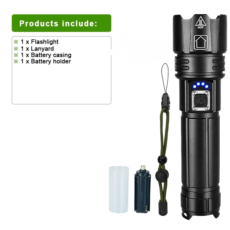 Light 1500m High Power Led Flashlights  Rechargeable Flashlight With Usb Charging Ultra Powerful Torch Work Tactical Light