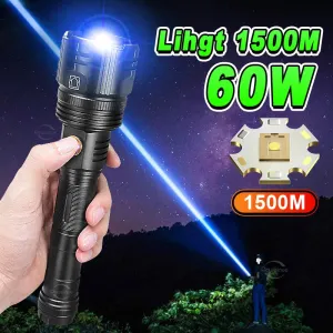 Light 1500m High Power Led Flashlights  Rechargeable Flashlight With Usb Charging Ultra Powerful Torch Work Tactical Light