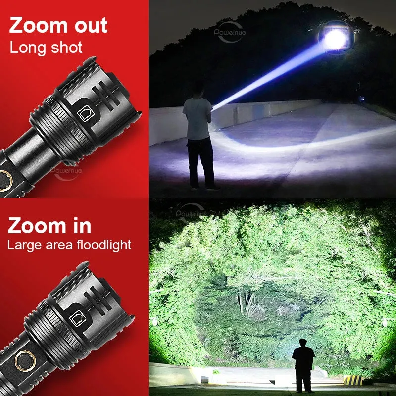 Light 1500m High Power Led Flashlights  Rechargeable Flashlight With Usb Charging Ultra Powerful Torch Work Tactical Light