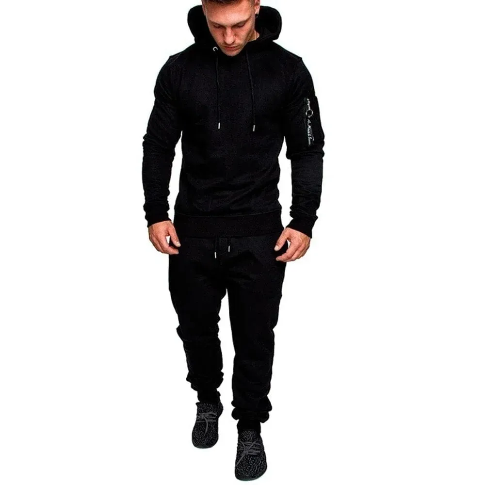 Mens Camouflage Tracksuit | Two-Piece Set with Sports Hoodie & Pants