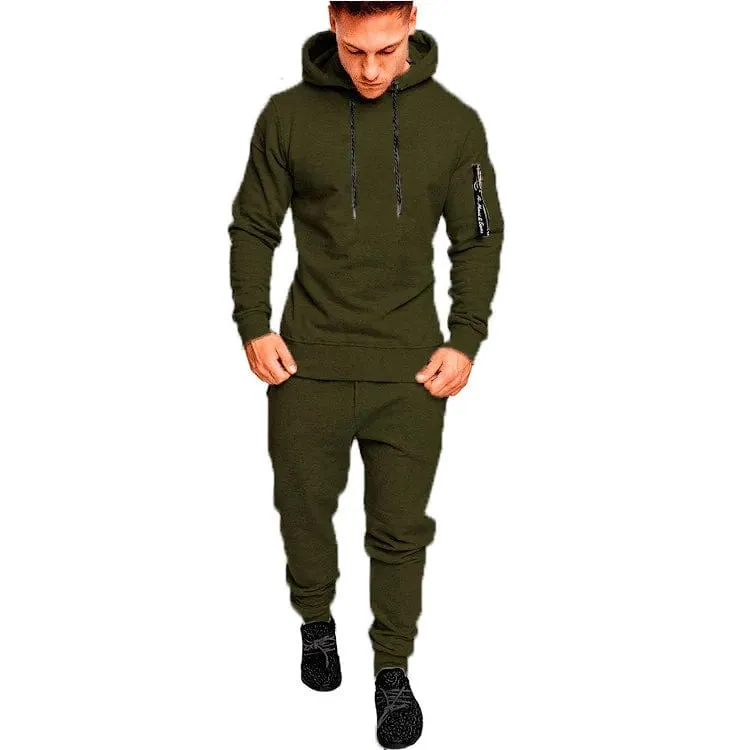 Mens Camouflage Tracksuit | Two-Piece Set with Sports Hoodie & Pants