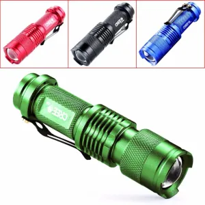 Mini Flashlight Zoomable CREE Q5 2000 Lumens ZOOM Tactical AA 14500 Battery Flashlight Torch Lamp Portable Lantern 3 Modes
