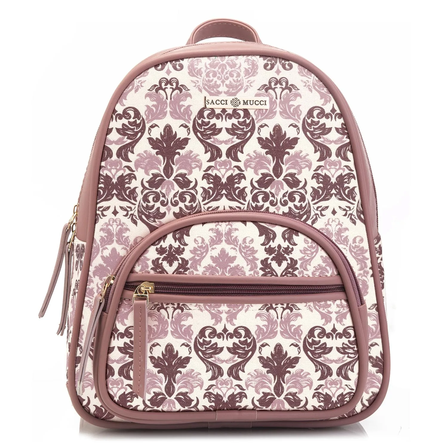 SACCI MUCCI Backpacks for girls latest | hand bag for women Trendy | college bags for girls Mini Small Women Backpacks Womens Kids Girls - Damask (Pink)