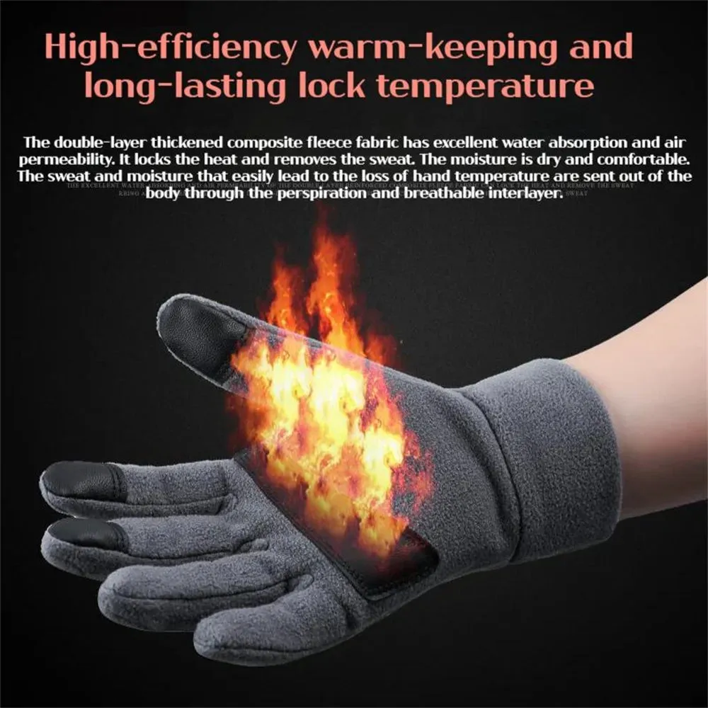 Winter Hiking Cycling Gloves Warmer Velvet Fulll Finger Sports Touch Screen Gloves Thermal Motorcycles Bicycle Gloves